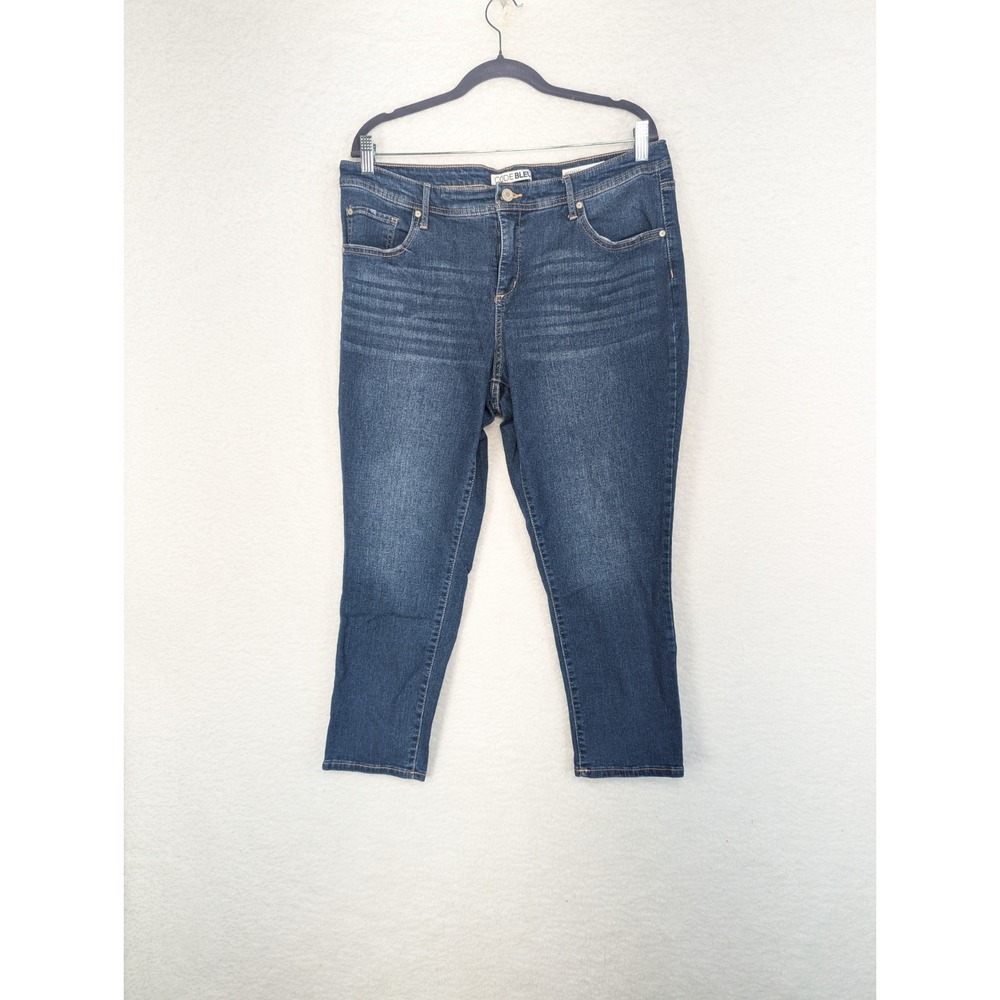 Code Bleu Weekend Jean Womens Tapered Medium Wash Distressed Denim Jeans 12W‎